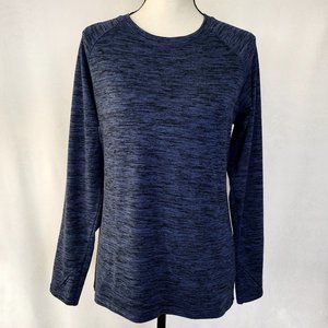Cuddl Duds Climate Right Heather Blue Sweatshirt With Thumb Holes